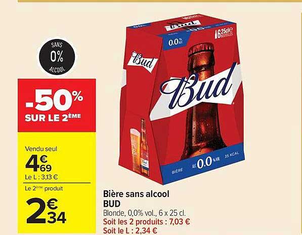 Bière sans alcool BUD
