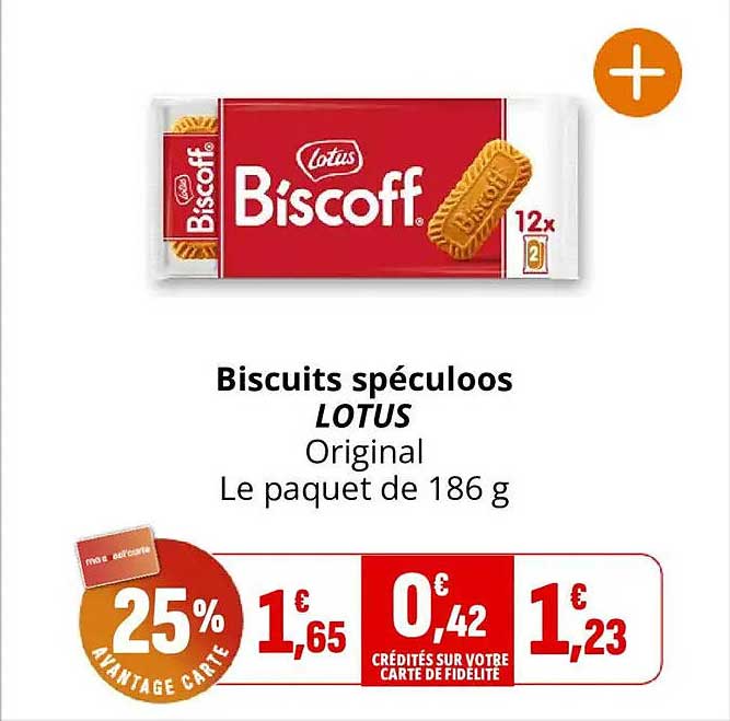 Biscuits spéculoos LOTUS Original Le paquet de 186 g