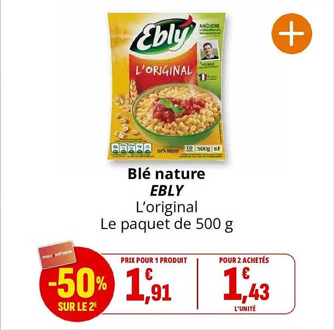 Blé nature EBLY L'original Le paquet de 500 g