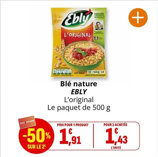 Blé nature EBLY L'original Le paquet de 500 g