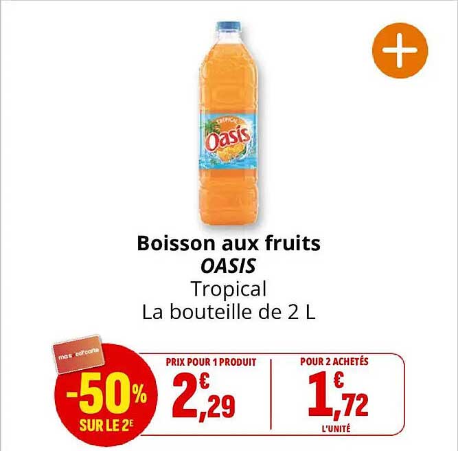 Boisson aux fruits OASIS Tropical La bouteille de 2 L
