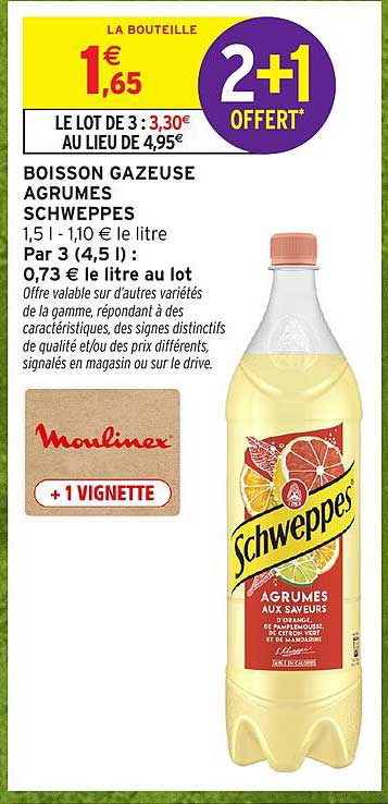 BOISSON GAZEUSE AGRUMES SCHWEPPES