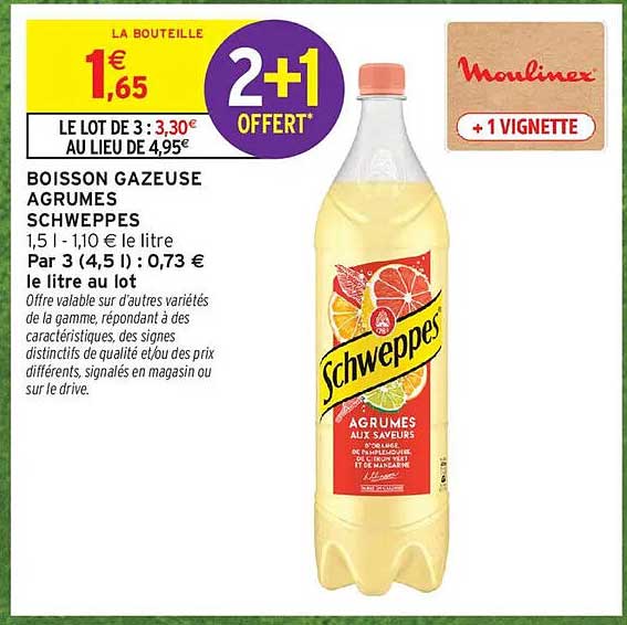 BOISSON GAZEUSE AGRUMES SCHWEPPES