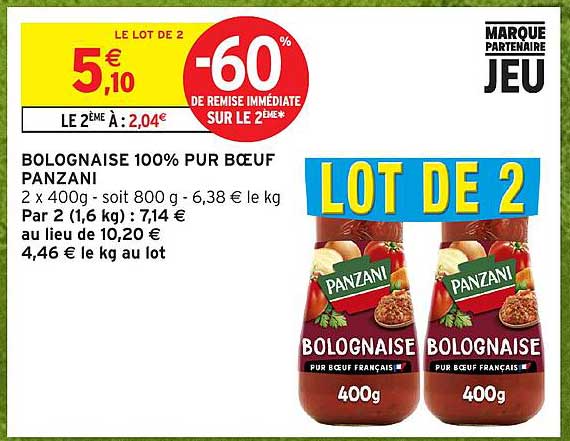 BOLOGNAISE 100% PUR BŒUF PANZANI
