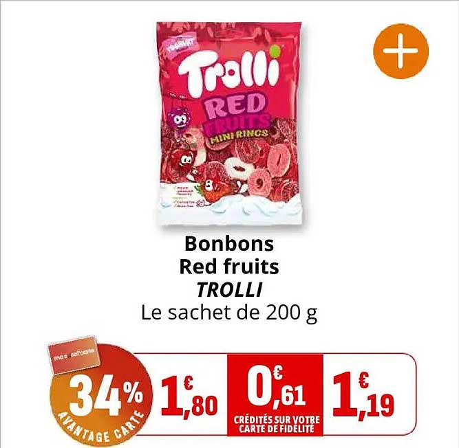 Bonbons Red fruits TROLLI Le sachet de 200 g