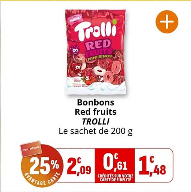 Bonbons Red fruits TROLLI Le sachet de 200 g
