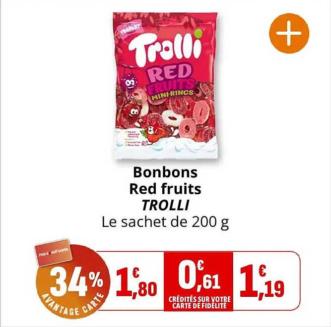 Bonbons Red fruits TROLLI Le sachet de 200 g