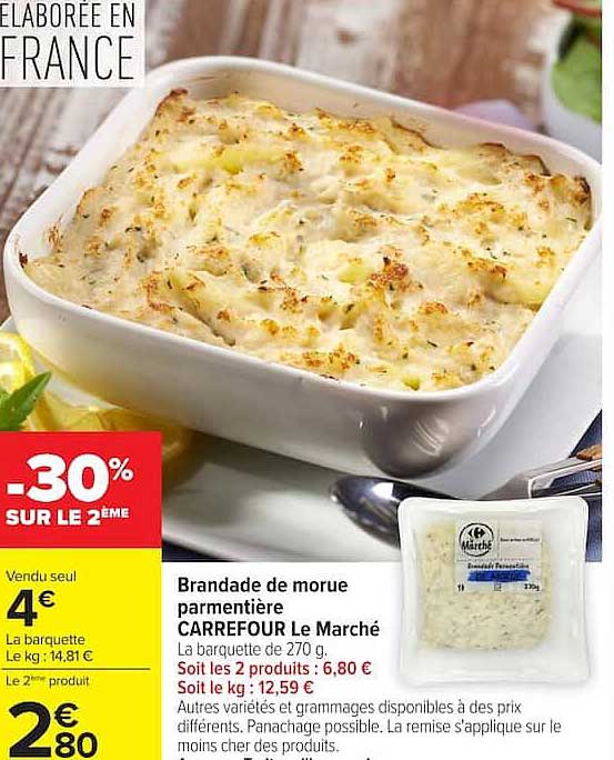 Brandade de morue parmentière CARREFOUR Le Marché