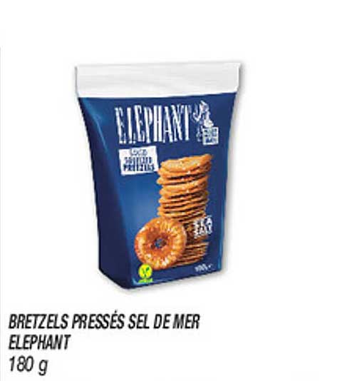 BRETZELS PRESSÉS SEL DE MER ELEPHANT 180 g