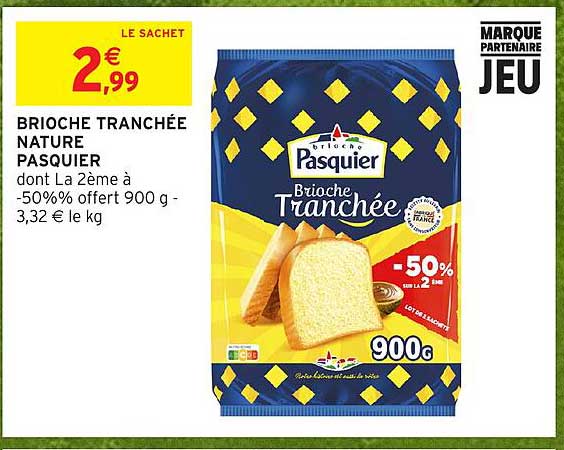 BRIOCHE TRANCHÉE NATURE PASQUIER