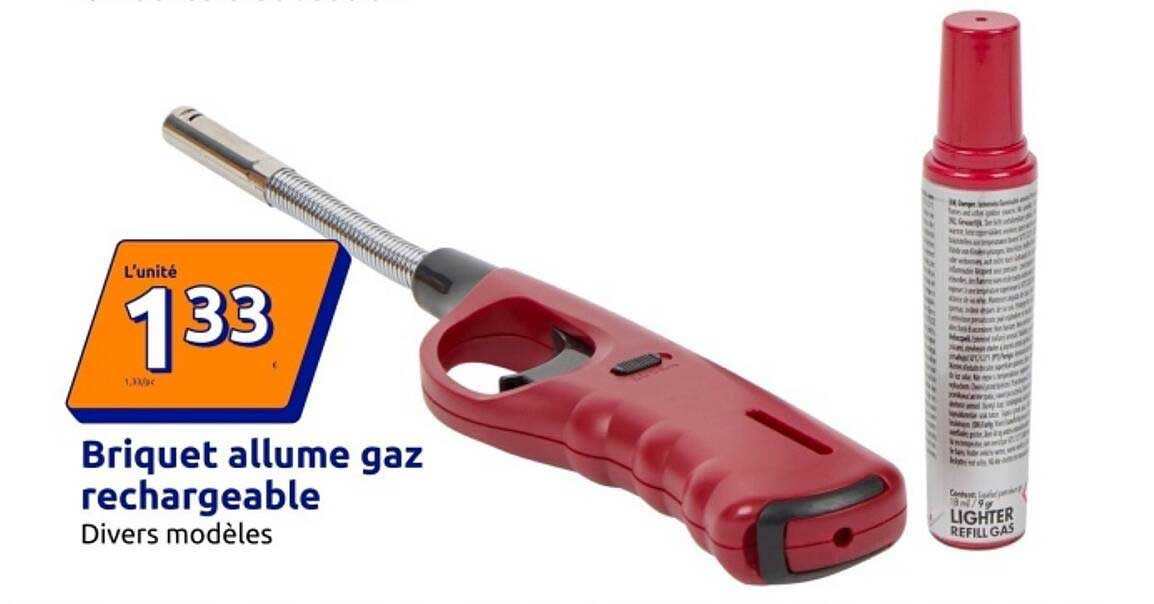 Briquet allume gaz rechargeable