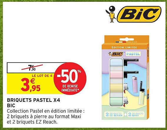 BRIQUETS PASTEL X4 BIC
