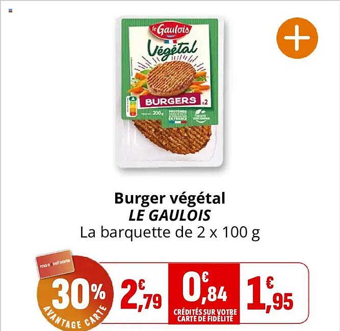 Burger végétal LE GAULOIS La barquette de 2 x 100 g