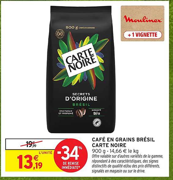 CAFÉ EN GRAINS BRÉSIL CARTE NOIRE