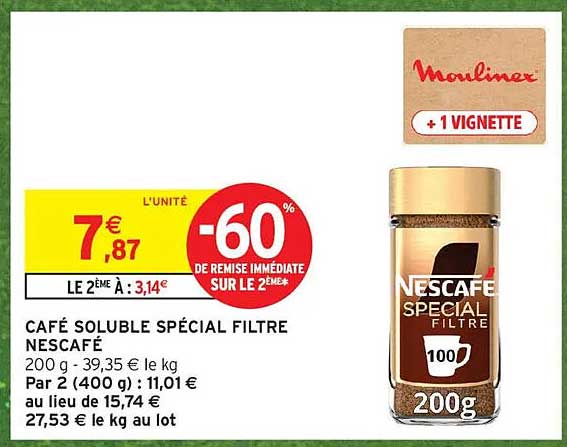 CAFÉ SOLUBLE SPÉCIAL FILTRE NESCAFÉ