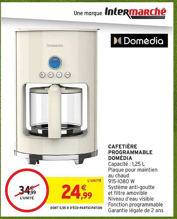CAFETIÈRE PROGRAMMABLE DOMÉDIA