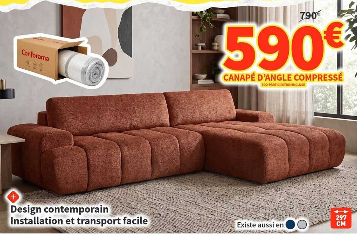 CANAPÉ D’ANGLE COMPRESSÉ