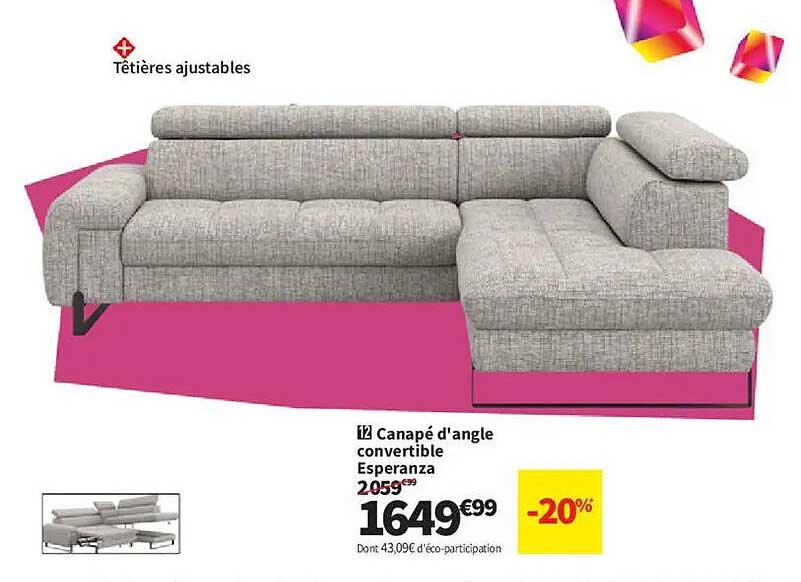 Canapé d'angle convertible Esperanza