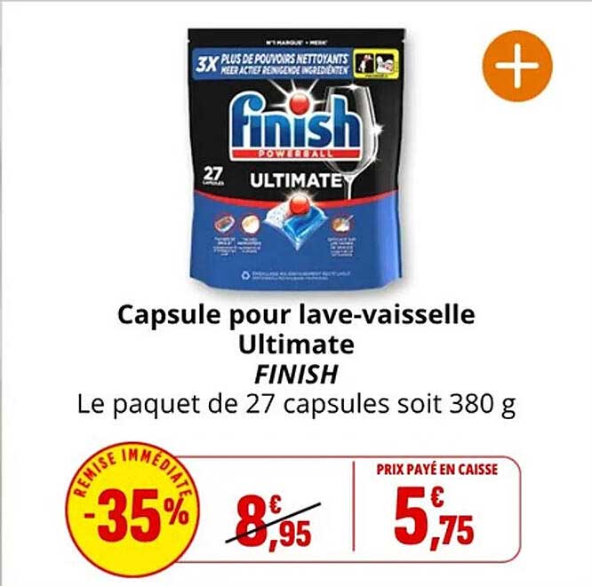 Capsule pour lave-vaisselle Ultimate FINISH