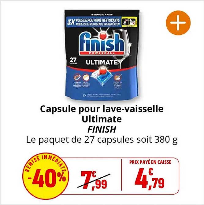 Capsule pour lave-vaisselle Ultimate FINISH