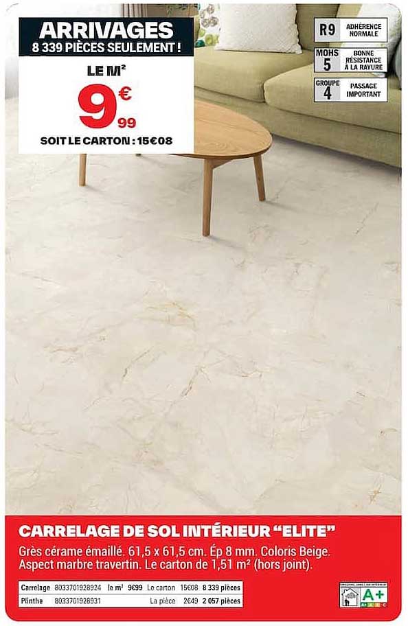 CARRELAGE DE SOL INTÉRIEUR “ELITE”