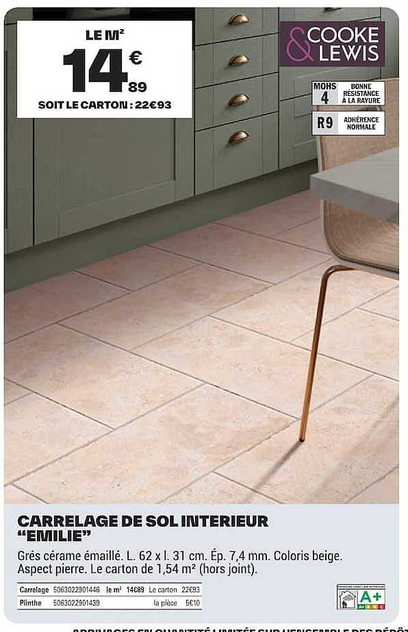 CARRELAGE DE SOL INTERIEUR “EMILIE”