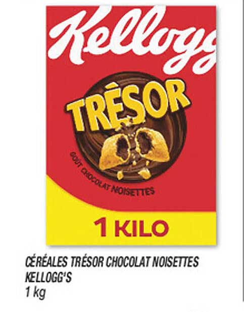 CÉRÉALES TRÉSOR CHOCOLAT NOISETTES KELLOGG'S