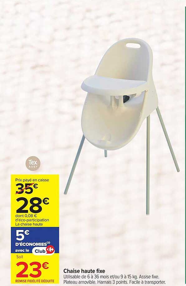 Chaise haute fixe