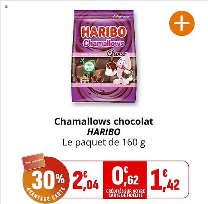 Chamallows chocolat HARIBO Le paquet de 160 g