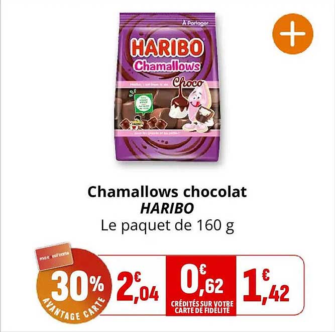 Chamallows chocolat HARIBO Le paquet de 160 g