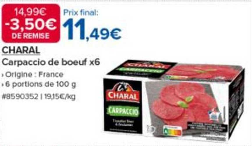 CHARAL Carpaccio de boeuf x6