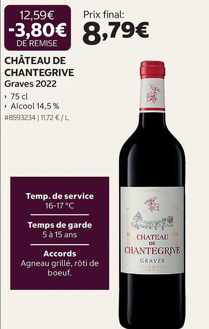 CHÂTEAU DE CHANTEGRIVE Graves 2022