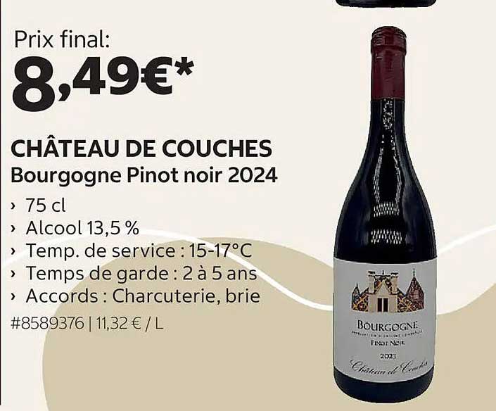 CHÂTEAU DE COUCHES Bourgogne Pinot noir 2024