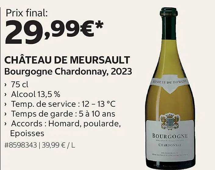 CHÂTEAU DE MEURSAULT Bourgogne Chardonnay, 2023