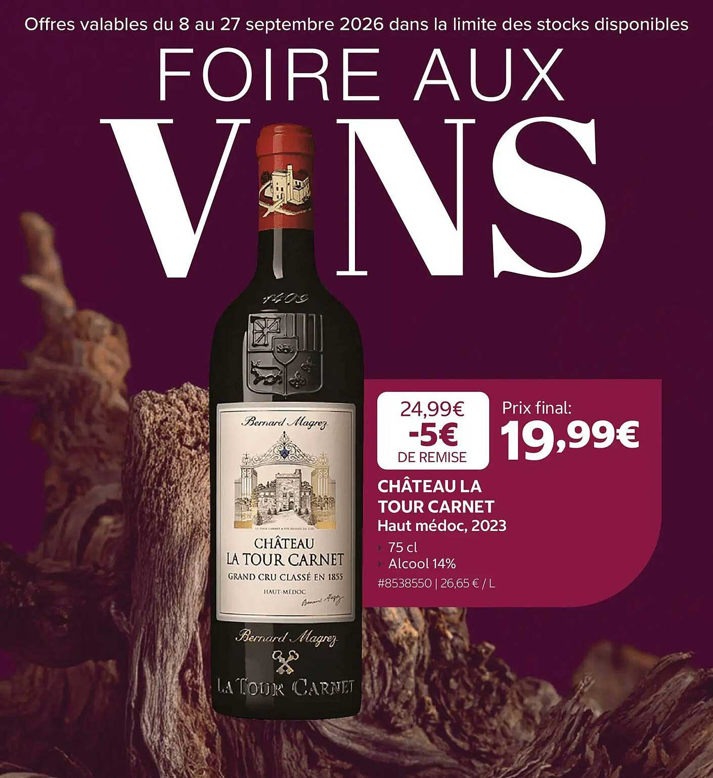 CHÂTEAU LA TOUR CARNET Haut médoc, 2023