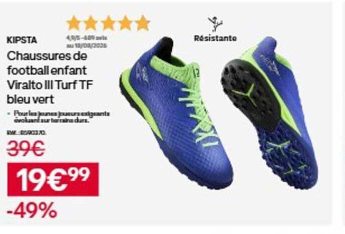 Chaussures de football enfant Viralto III Turf TF bleu vert