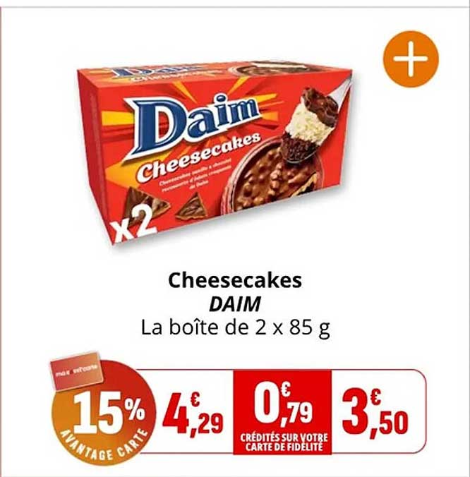 Cheesecakes DAIM La boîte de 2 x 85 g