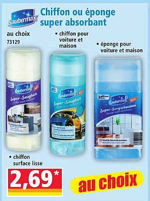 Chiffon ou éponge super absorbant