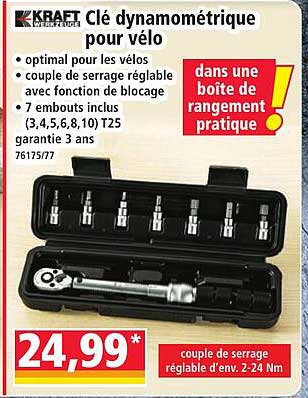 Clé dynamométrique pour vélo