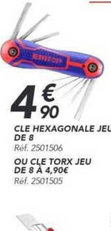 CLE HEXAGONALE JEU DE 8 OU CLE TORX JEU DE 8