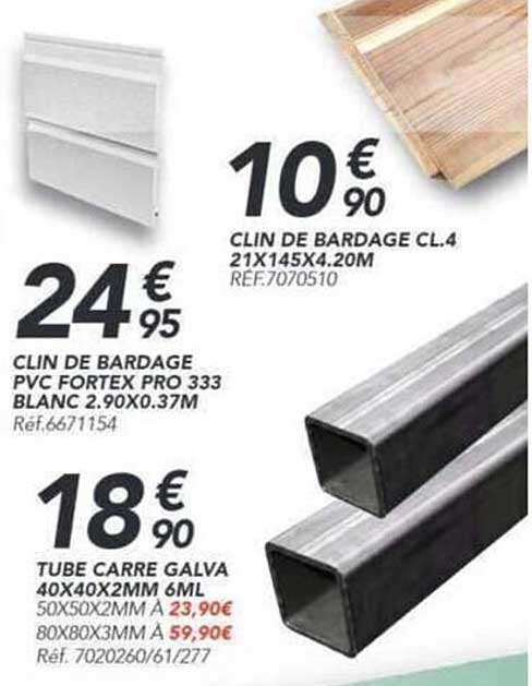 CLIN DE BARDAGE PVC FORTEX PRO 333 BLANC 2.90X0.37M