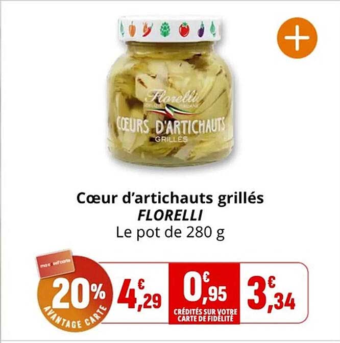 Cœur d’artichauts grillés FLORELLI Le pot de 280 g