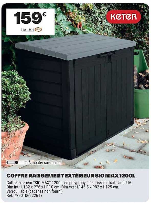 COFFRE RANGEMENT EXTÉRIEUR SIO MAX 1200L