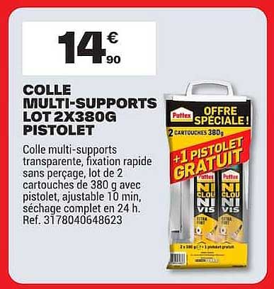 COLLE MULTI-SUPPORTS LOT 2X380G PISTOLET