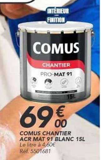 COMUS CHANTIER ACR MAT 91 BLANC 15L