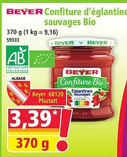 Confiture d'églantine sauvages Bio