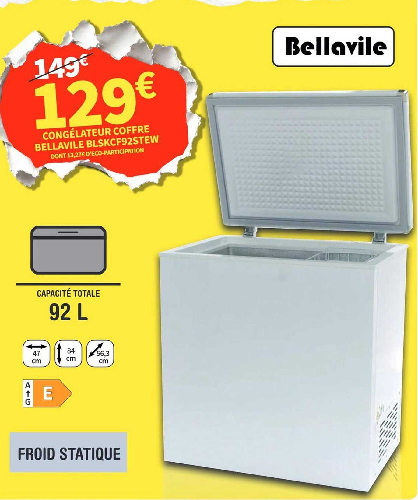 CONGÉLATEUR COFFRE BELLAVILLE BLSKCF92STEW