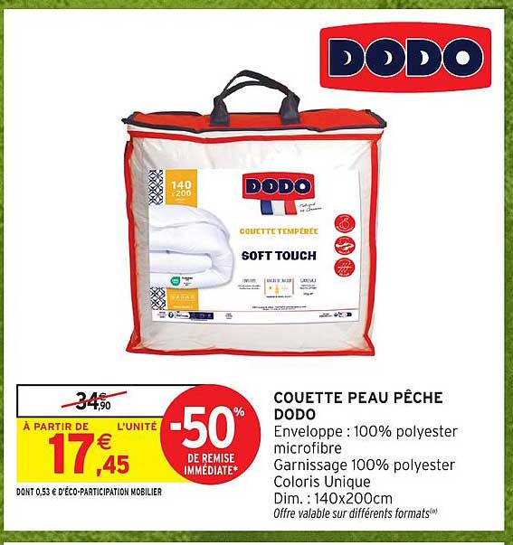COUETTE PEAU PÊCHE DODO