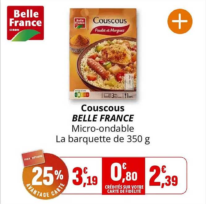 Couscous BELLE FRANCE Micro-ondable La barquette de 350 g