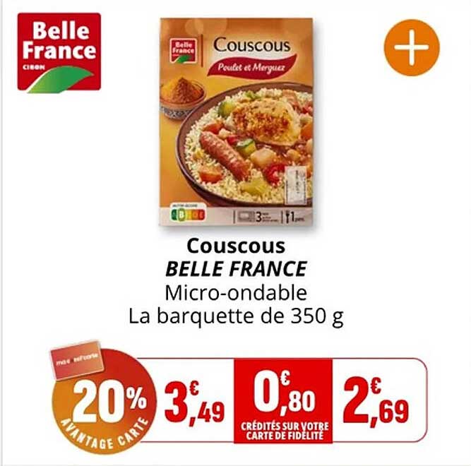 Couscous BELLE FRANCE Micro-ondable La barquette de 350 g